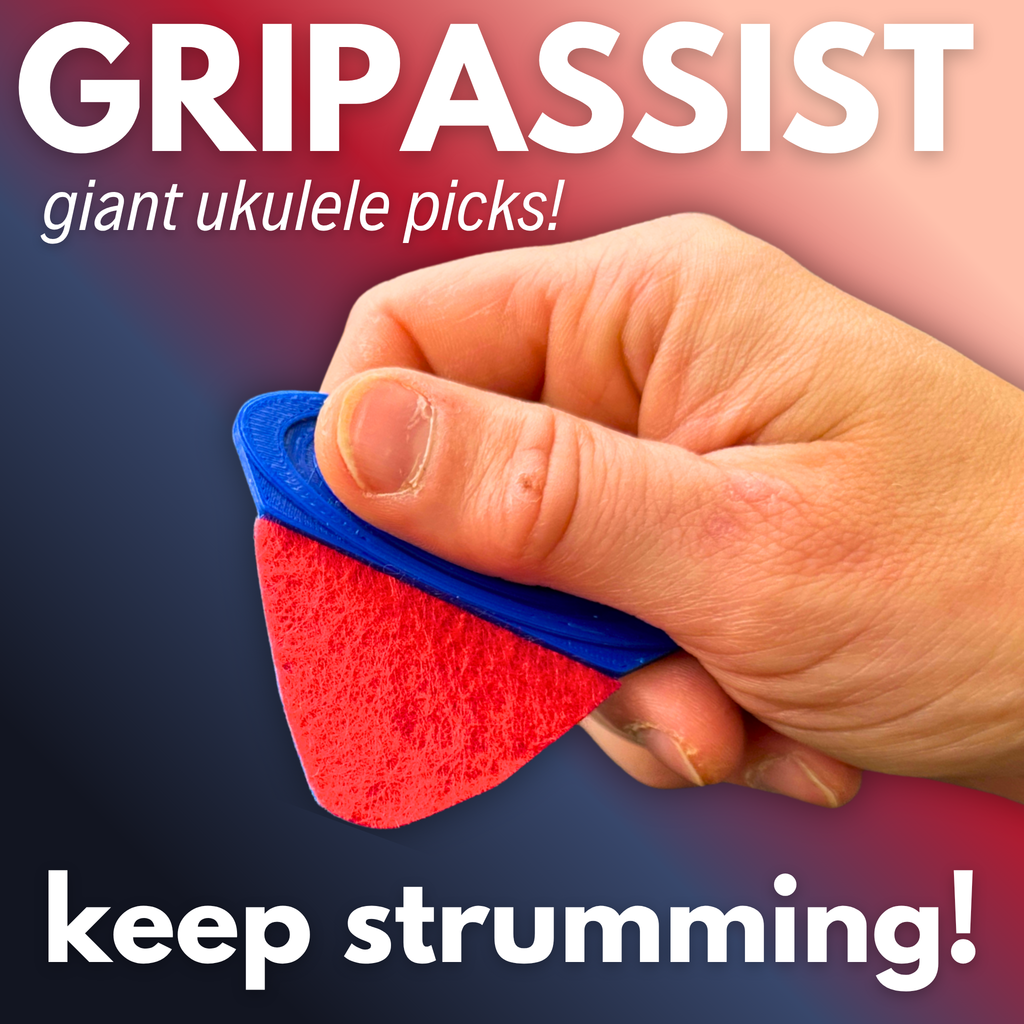 GripAssist Oversized Ukulele Pick – STL File Download for 3D Printing (Noncommercial Use License)