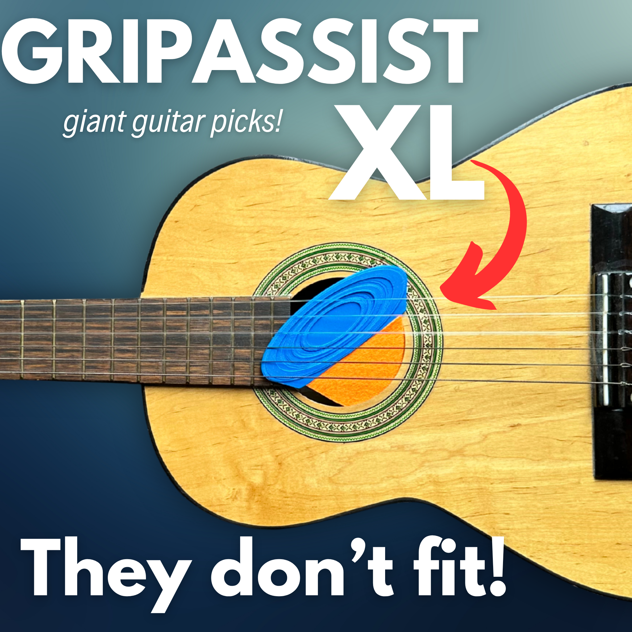 GripAssist XL Oversized Guitar Pick – STL File Download for 3D Printing (Noncommercial Use License) (Copy)