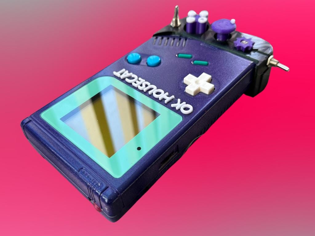 Custom Ok Gameboy "Switch" (Arctic Mint) - Modded DMG Retro Gaming Console