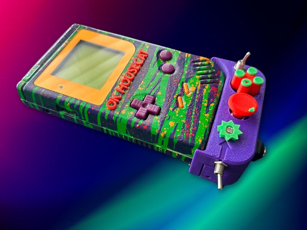 Custom Ok Gameboy "Switch" (Jungle Sherbert) - Modded DMG Retro Gaming Console