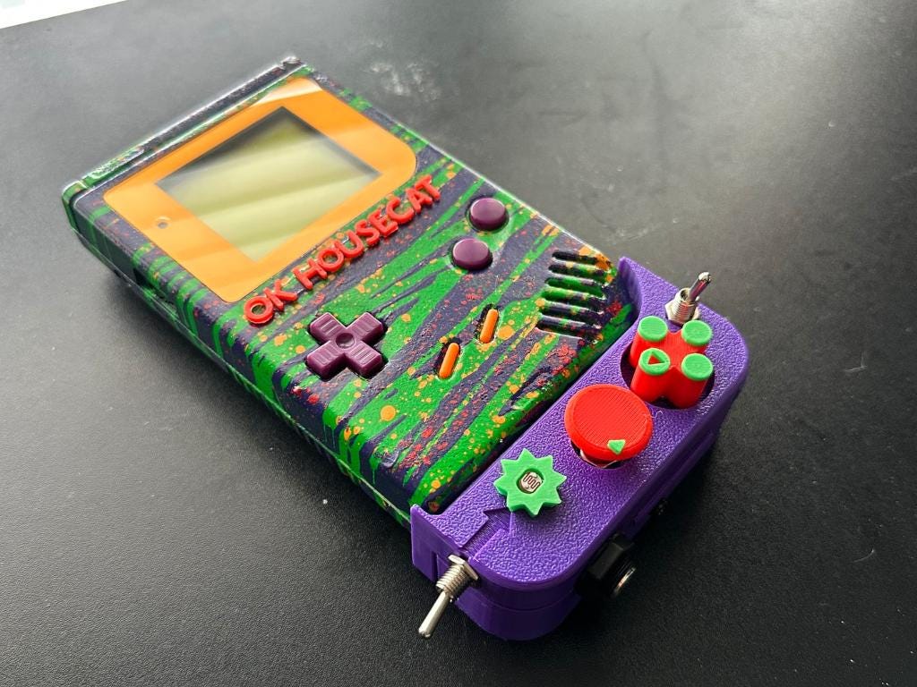 Custom Ok Gameboy "Switch" (Jungle Sherbert) - Modded DMG Retro Gaming Console