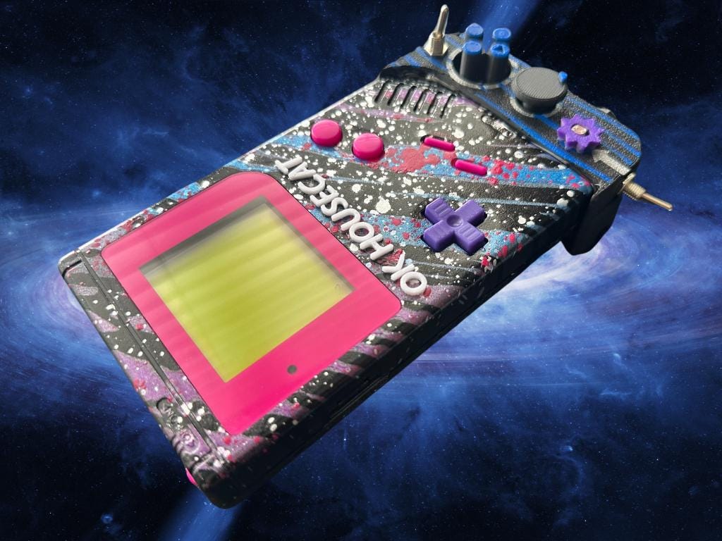 Custom Ok Gameboy "Switch" (Space Berry) - Modded DMG Retro Gaming Console