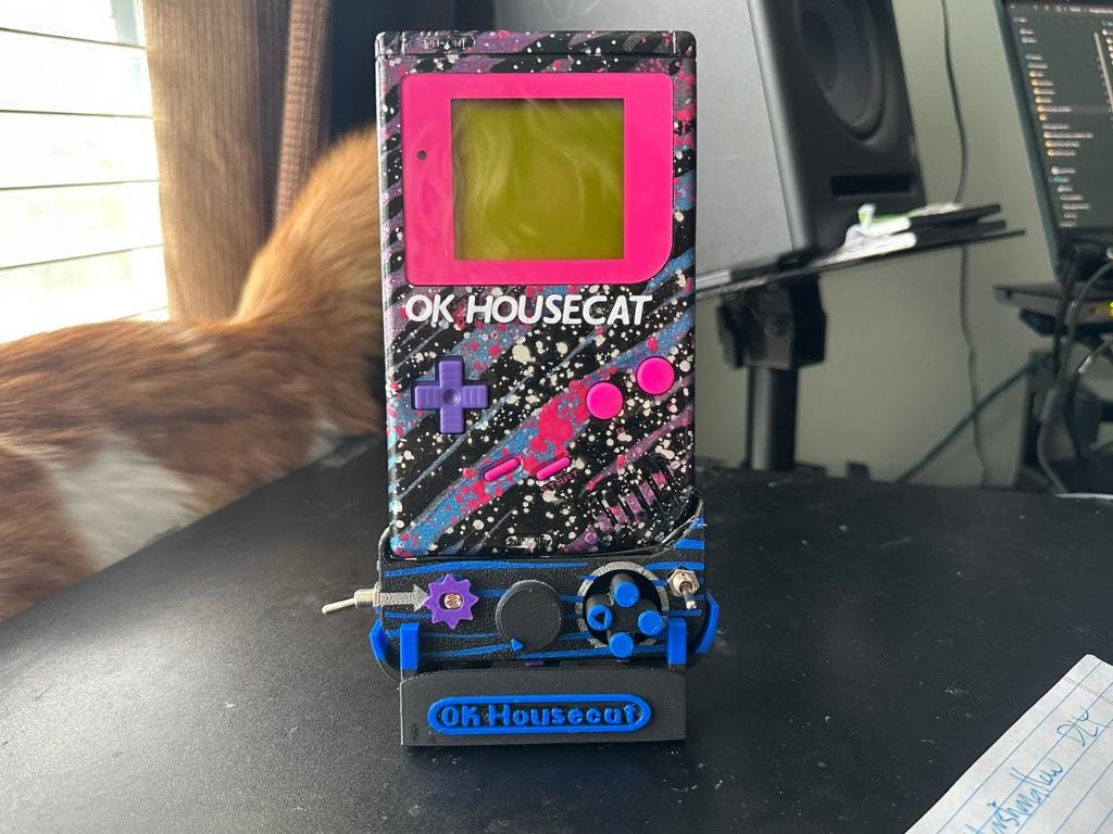 Custom Ok Gameboy "Switch" (Space Berry) - Modded DMG Retro Gaming Console