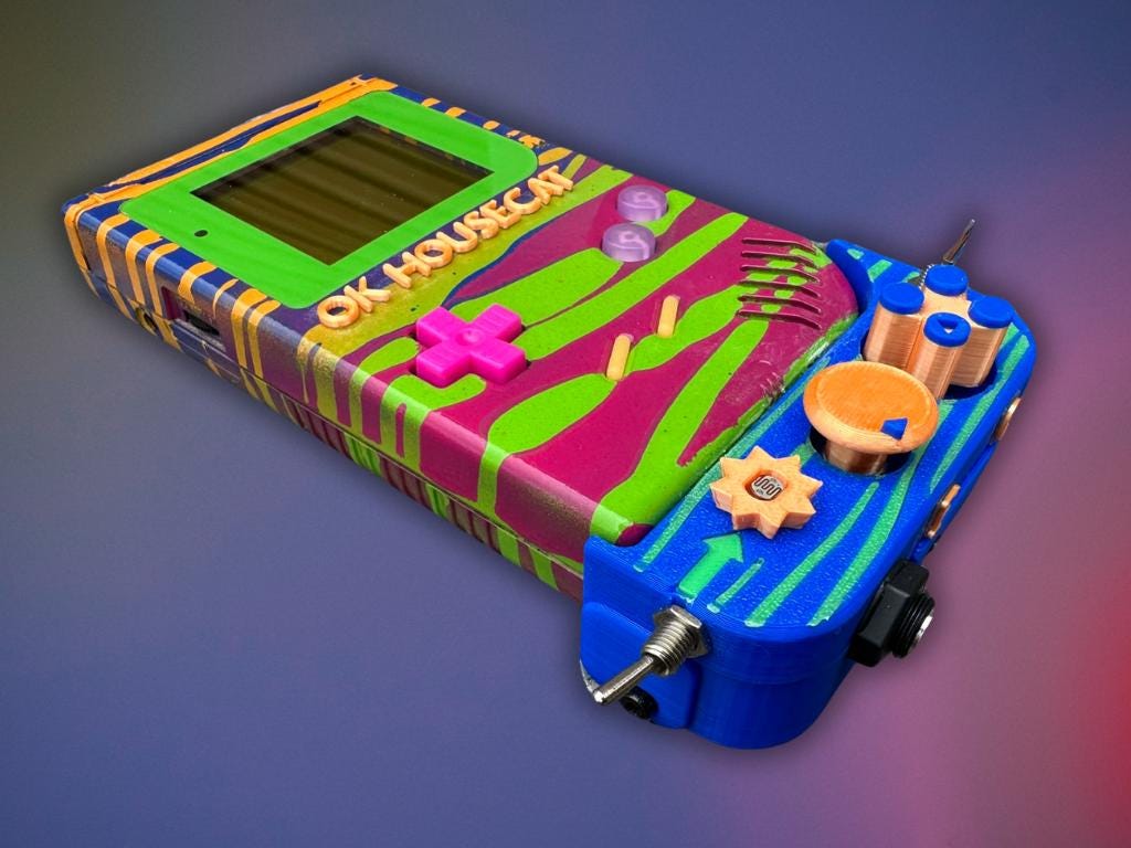 Custom Ok Gameboy "Switch" (Acrobatic Apricot) - Modded DMG Retro Gaming Console