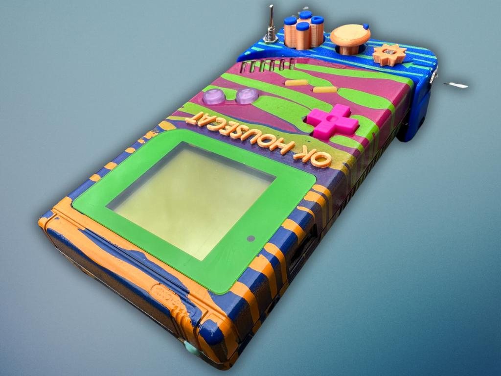 Custom Ok Gameboy "Switch" (Acrobatic Apricot) - Modded DMG Retro Gaming Console