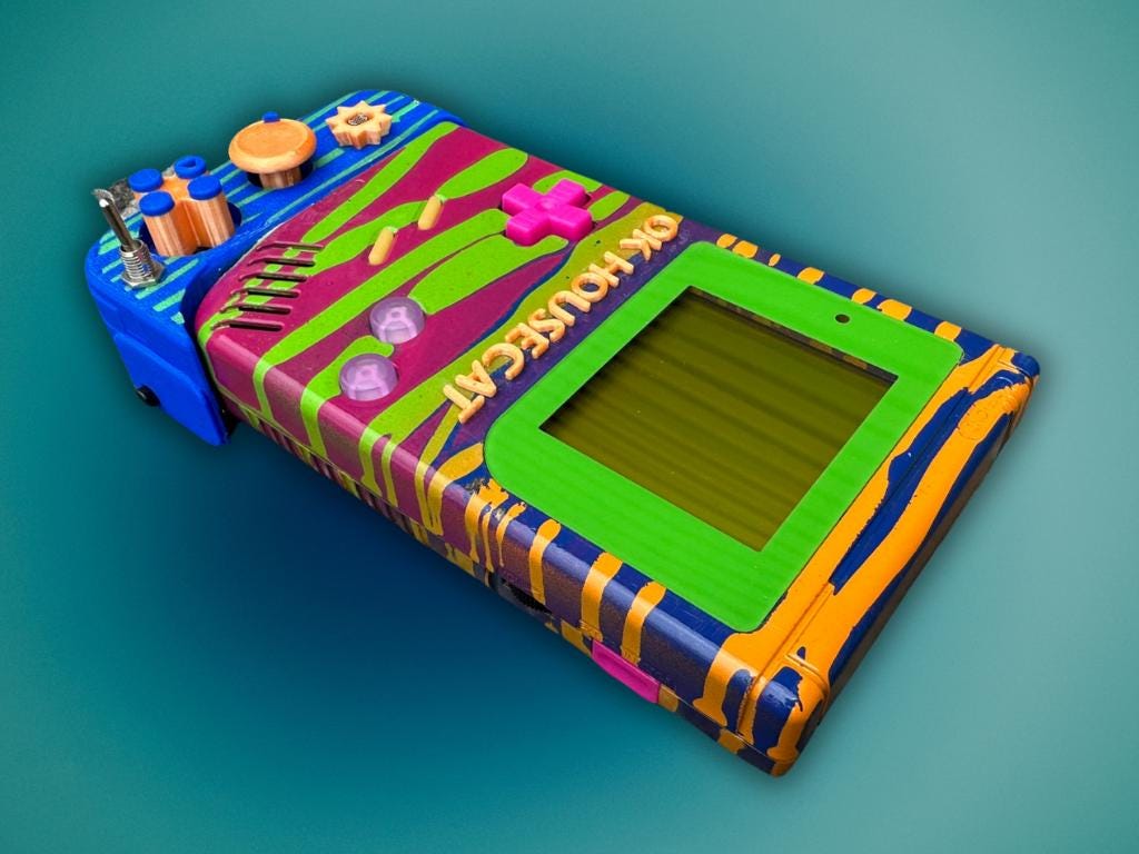 Custom Ok Gameboy "Switch" (Acrobatic Apricot) - Modded DMG Retro Gaming Console