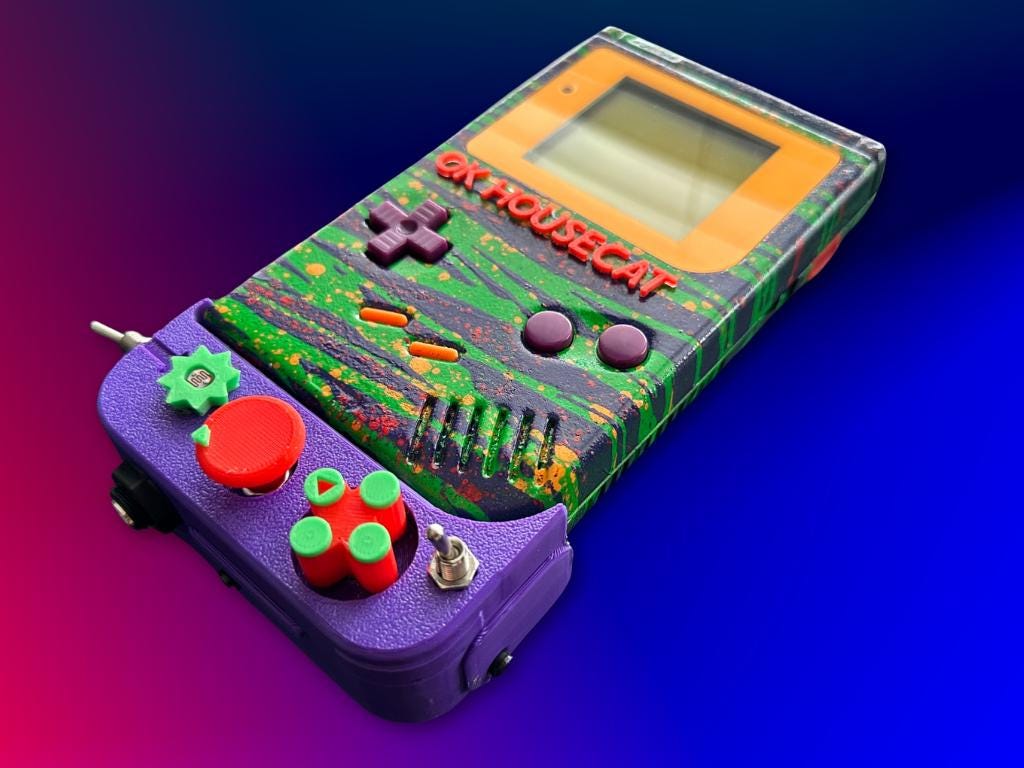 Custom Ok Gameboy "Switch" (Jungle Sherbert) - Modded DMG Retro Gaming Console