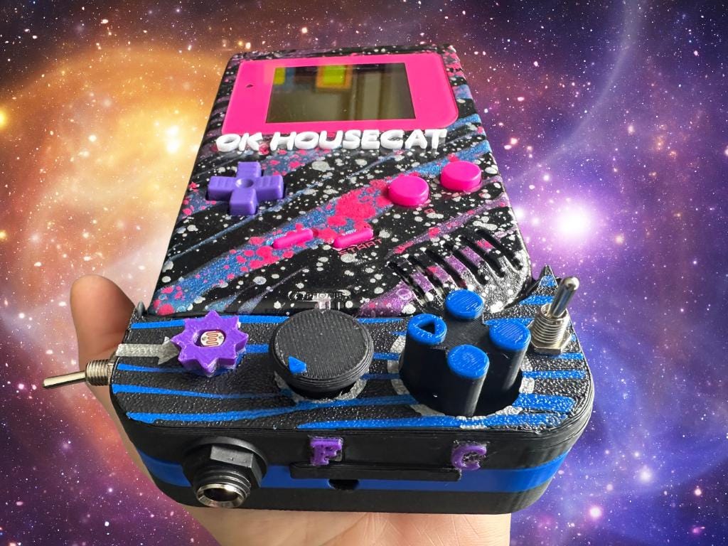 Custom Ok Gameboy "Switch" (Space Berry) - Modded DMG Retro Gaming Console