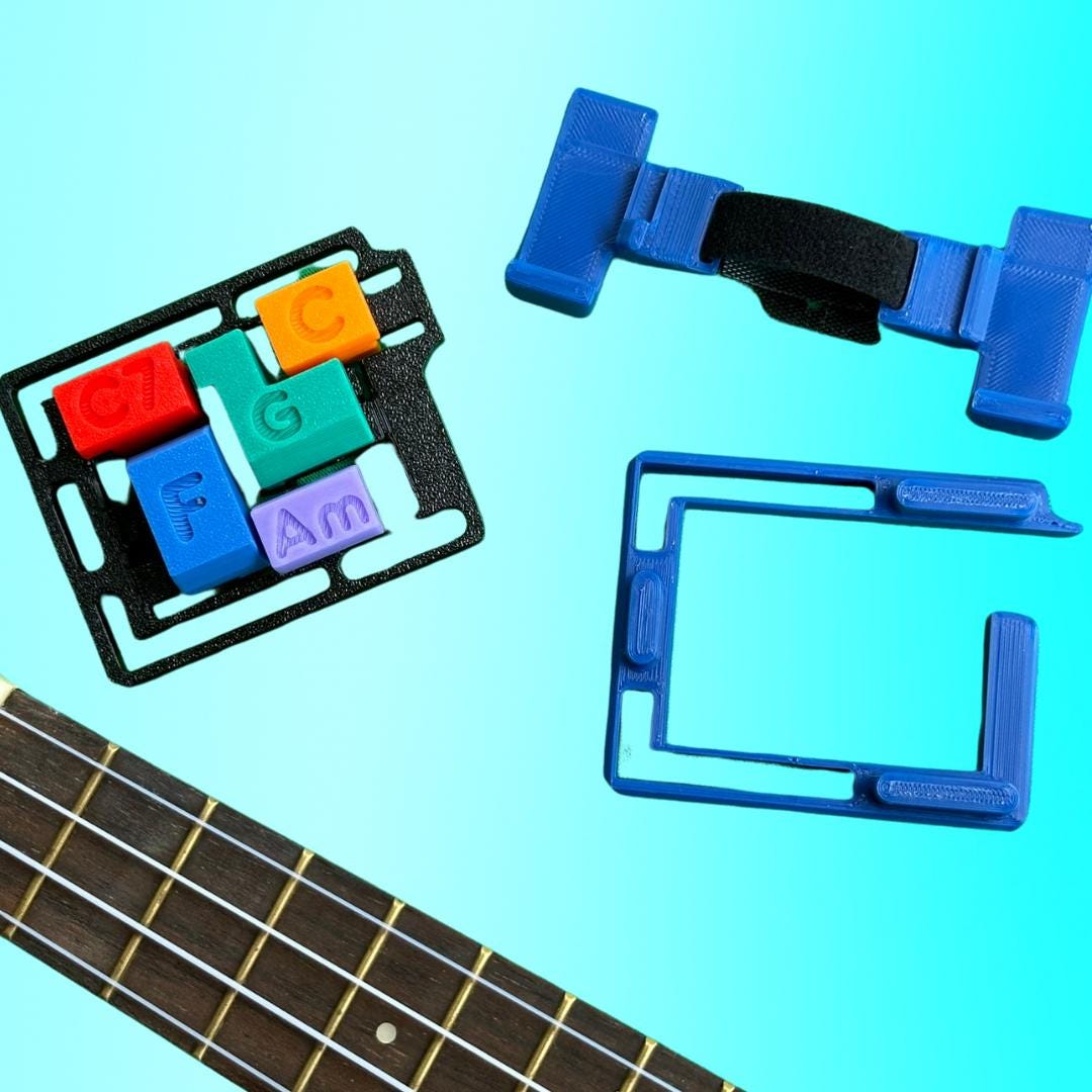 UkeAssist Adaptive Ukulele Helper – STL File Download for 3D Printing (Noncommercial Use License)