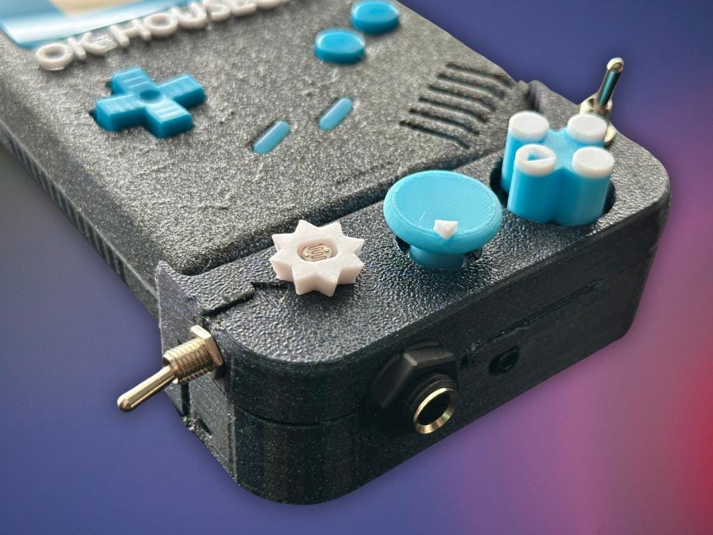 Custom Ok Gameboy "Switch" (Aquatic Sidewalk) - Modded DMG Retro Gaming Console