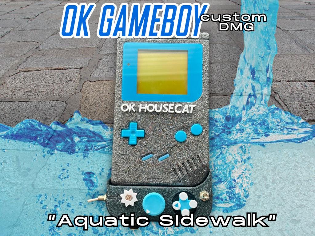 Custom Ok Gameboy "Switch" (Aquatic Sidewalk) - Modded DMG Retro Gaming Console