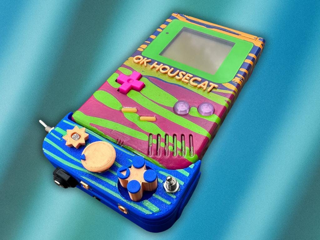 Custom Ok Gameboy "Switch" (Acrobatic Apricot) - Modded DMG Retro Gaming Console