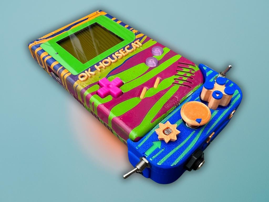 Custom Ok Gameboy "Switch" (Acrobatic Apricot) - Modded DMG Retro Gaming Console
