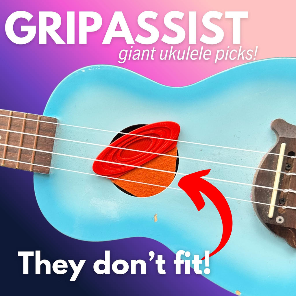 GripAssist Oversized Ukulele Pick – STL File Download for 3D Printing (Noncommercial Use License)