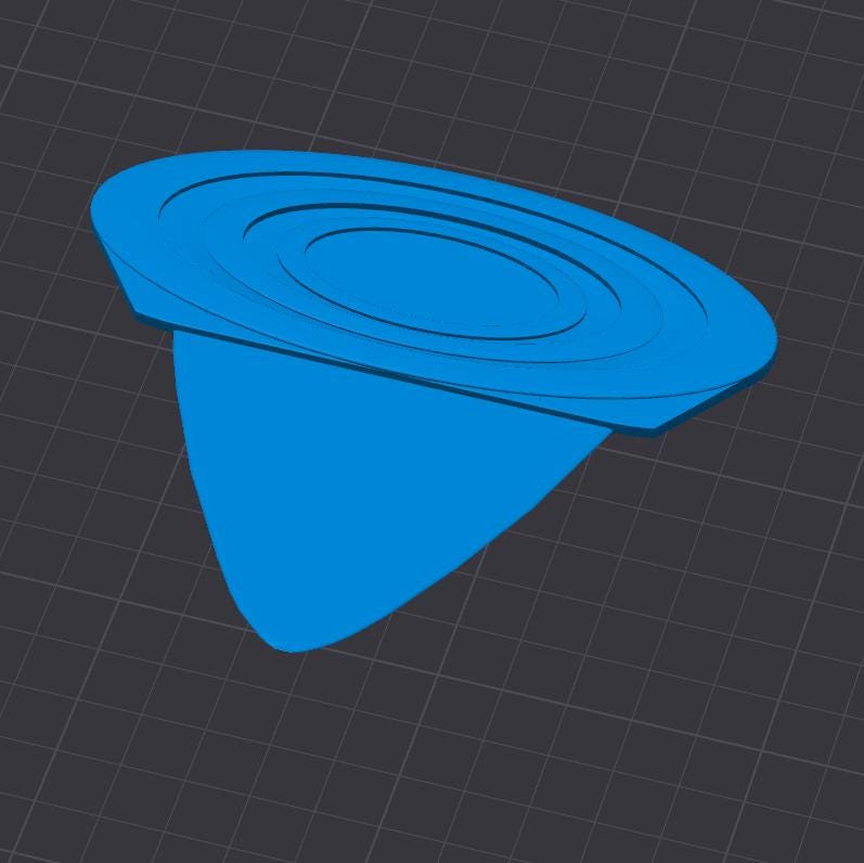 GripAssist XL Oversized Guitar Pick – STL File Download for 3D Printing (Noncommercial Use License)