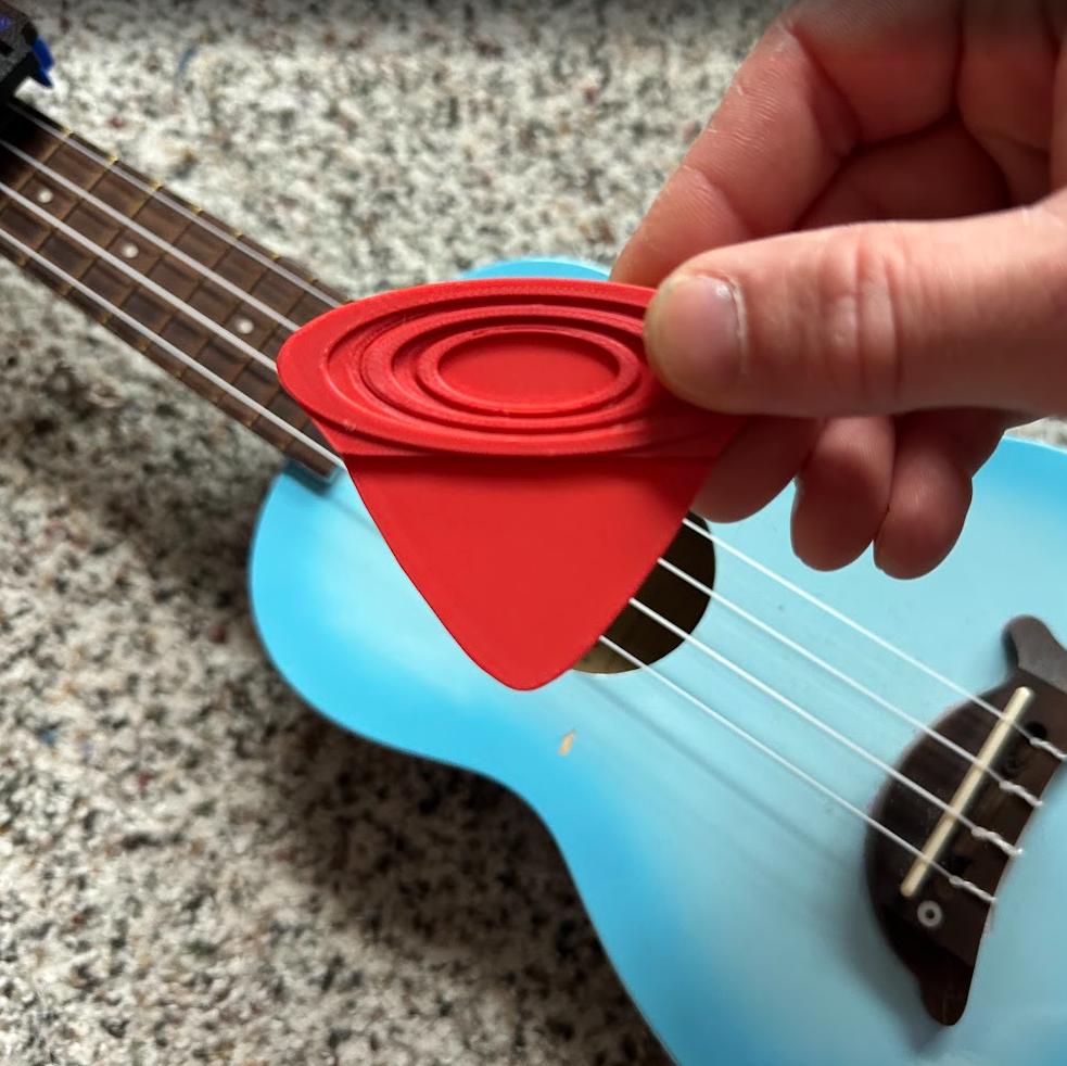 GripAssist Oversized Ukulele Pick – STL File Download for 3D Printing (Noncommercial Use License)
