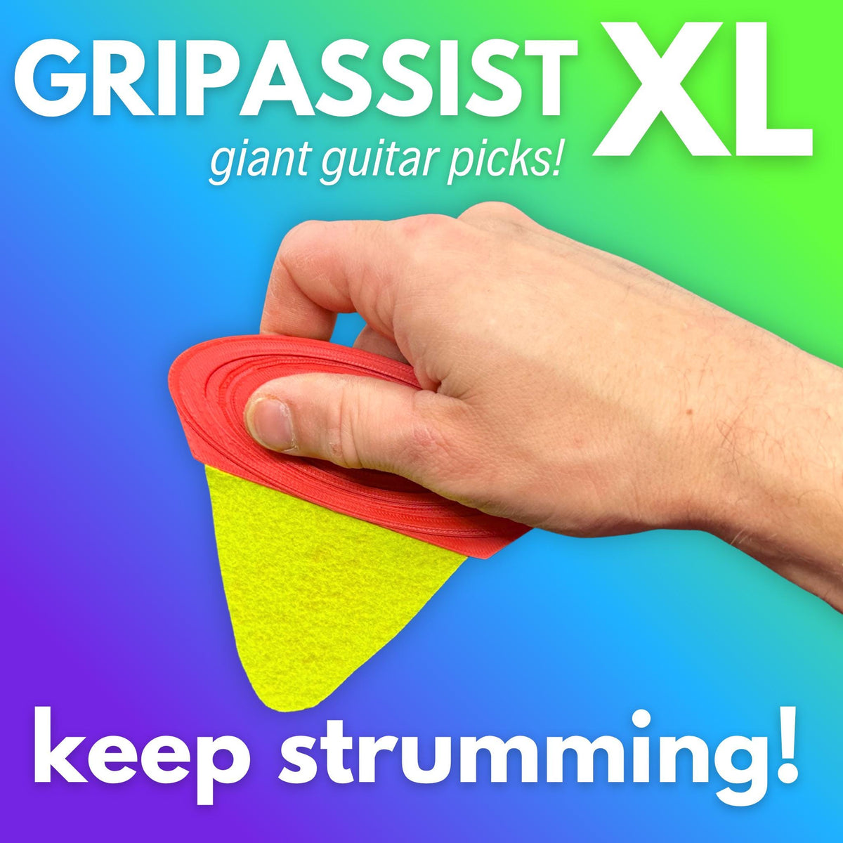 GripAssist XL Oversized Guitar Pick – STL File Download for 3D Printing (Noncommercial Use License)